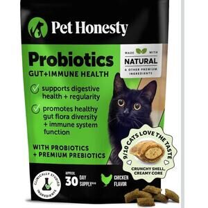 Cat Probiotics Gut + Immune Health Chews Gut Constipation 30ct Exp 5/27 Chicken